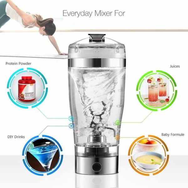 Electric Protein Shake Stirrer USB Shake Bottle Milk Coffee Blender Kettle Sports And Fitness Charging Electric Shaker Cup - Image 3