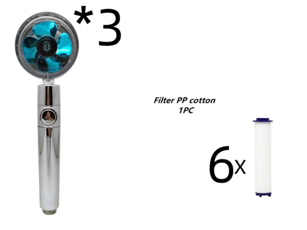 Propeller Driven Shower Head With Stop Button And Cotton Filter Turbocharged High Pressure Handheld Shower Nozzle - Image 61