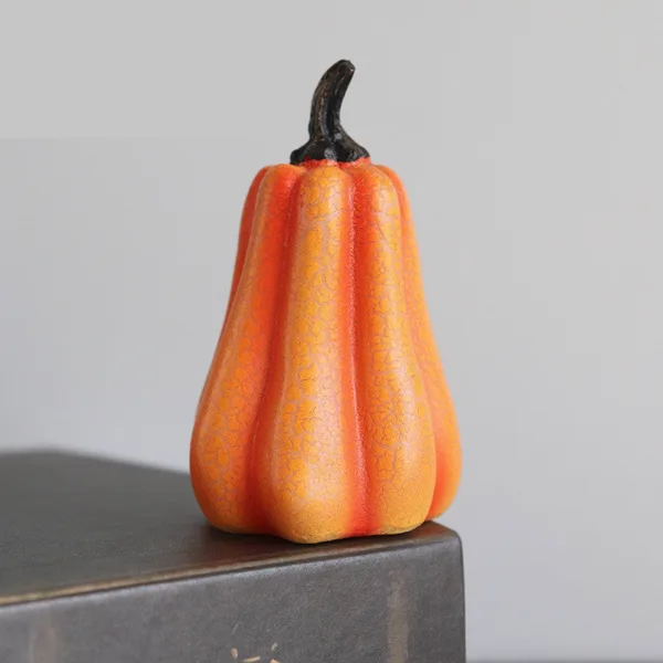 New Halloween Pumpkin Lantern Simulation Pumpkin LED Candle Lamp Resin Luminous Pumpkin - Image 11