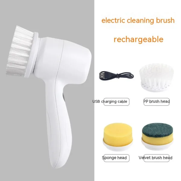 Electric Cleaning Brush 4 In 1 Spinning Scrubber Handheld Electric Cordless Cleaning Brush Portable - Image 5