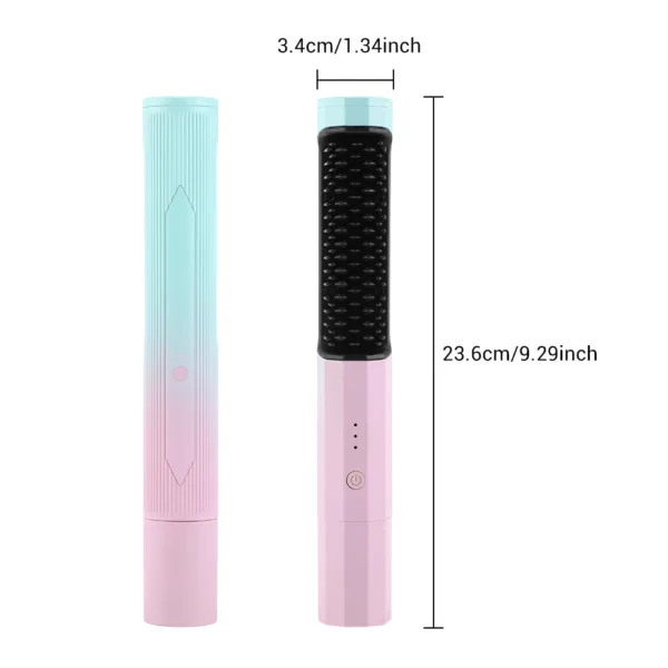 Straightening Comb Rechargeable Hair Wireless Straightener Curler Curling Straighten Dual-purpose Travel Portable USB Charging - Image 6