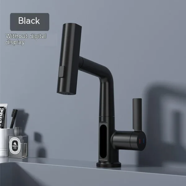 Intelligent Digital Display Faucet Pull-out Basin Faucet Temperature Digital Display Rotation - Image 5