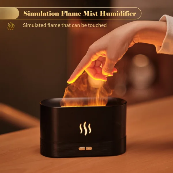 Aroma Diffuser With Flame Light Mist Humidifier Aromatherapy Diffuser With Waterless Auto-Off Protection For Spa Home Yoga Office - Image 2