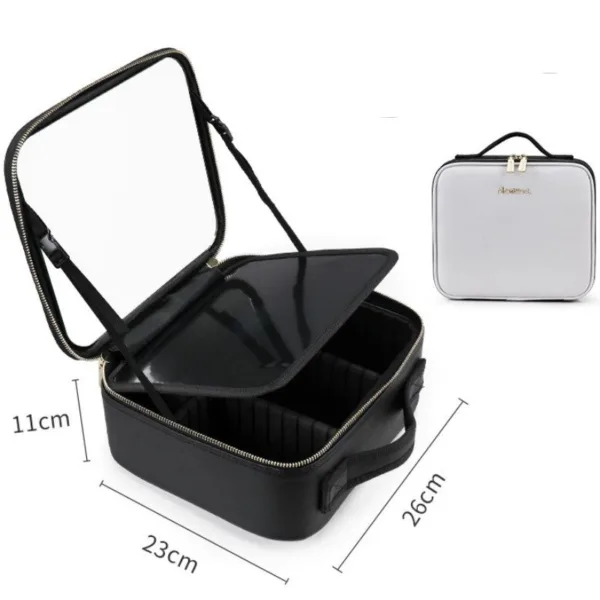 Smart LED Cosmetic Case With Mirror Cosmetic Bag Large Capacity Fashion Portable Storage Bag Travel Makeup Bags - Image 8