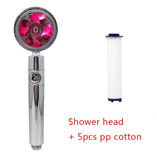 Shower Head Water Saving Flow 360 Degrees Rotating With Small Fan ABS Rain High Pressure Spray Nozzle Bathroom Accessories - Image 20