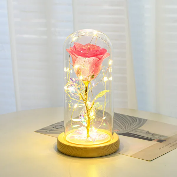 Valentines Day Gift  For Girlfriend Eternal Rose Flowers LED Light In Glass Cover Day Wedding Decoration Favors Mother Day Female Gift  Gift - Image 8