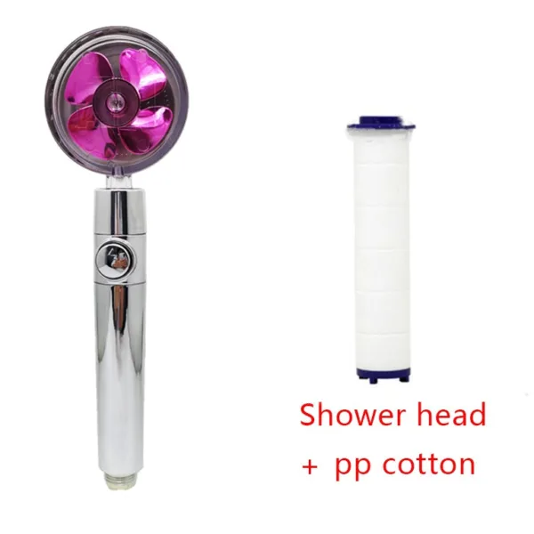 Shower Head Water Saving Flow 360 Degrees Rotating With Small Fan ABS Rain High Pressure Spray Nozzle Bathroom Accessories - Image 24