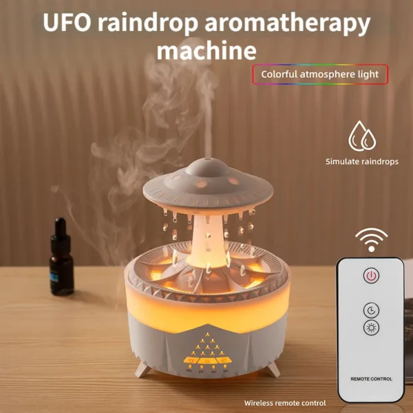 New UFO Raindrop Humidifier Water Drop Air Humidifier USB Aromatherapy Essential Oils Aroma Air Diffuser Household Mist Maker Home Decor - Image 3