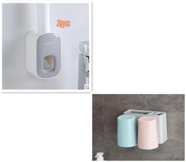 Wall Mounted Automatic Toothpaste Holder Bathroom Accessories Set Dispenser - Image 16