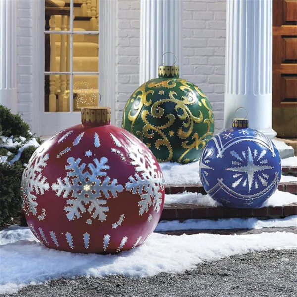 Christmas Ornament Ball Outdoor Pvc 60CM Inflatable Decorated Ball PVC Giant Big Large Balls Xmas Tree Decorations Toy Ball - Image 5