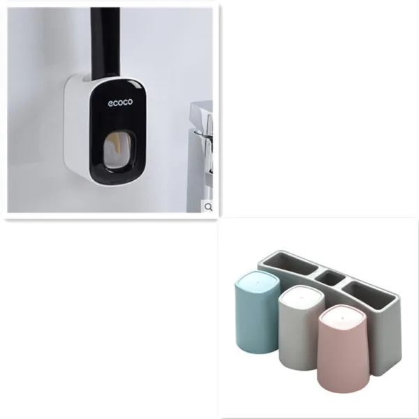 Wall Mounted Automatic Toothpaste Holder Bathroom Accessories Set Dispenser - Image 13