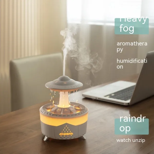 New UFO Raindrop Humidifier Water Drop Air Humidifier USB Aromatherapy Essential Oils Aroma Air Diffuser Household Mist Maker Home Decor - Image 7