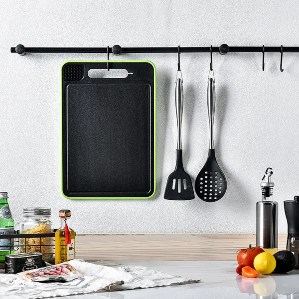 Double-side Cutting Board With Defrosting Function Chopping Board Kitchen Grinding Cutting Board With Knife Sharpener - Image 5