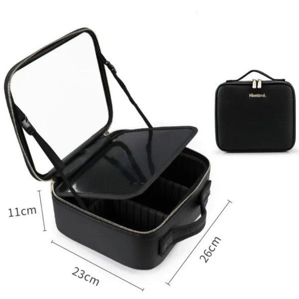 Smart LED Cosmetic Case With Mirror Cosmetic Bag Large Capacity Fashion Portable Storage Bag Travel Makeup Bags - Image 7