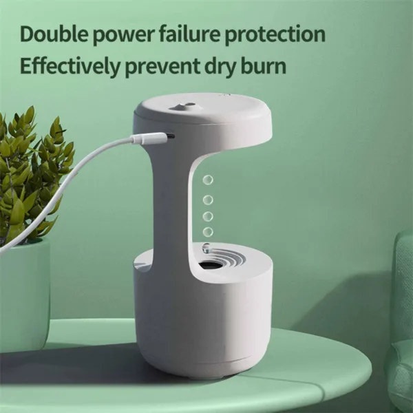 Bedroom Anti-Gravity Humidifier With Clock Water Drop Backflow Aroma Diffuser Large Capacity Office Bedroom Mute Heavy Fog Household Sprayer - Image 4