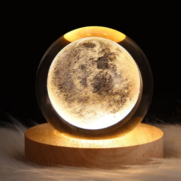 Luminous Starry Sky And Planets Moon Moon Crystal Ball Small Night Lamp Projection Ambience Light Creative Gift New Strange Gift - Image 7