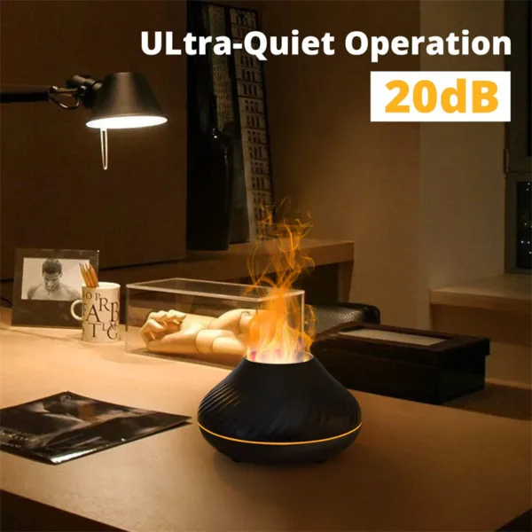 New Volcanic Flame Aroma Diffuser Essential Oil Lamp 130ml USB Portable Air Humidifier With Color Night Light Mist Maker Fogger LED Light - Image 9