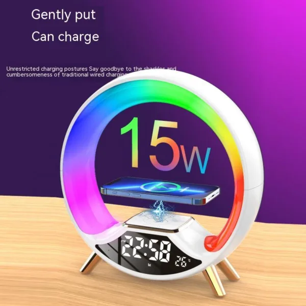 O Light Three In One Wireless Charging Multifunctional Bluetooth Speaker Night Light - Image 3