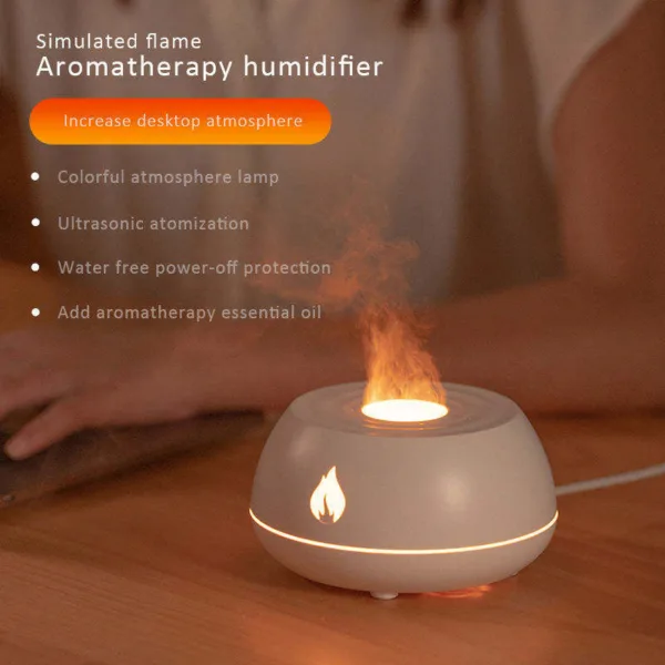 Flame Humidifier Aromatherapy Diffuser 7 Colors Light Home Air Humidifier 130ML USB Room Fragrance Essential Oil Diffuser - Image 4