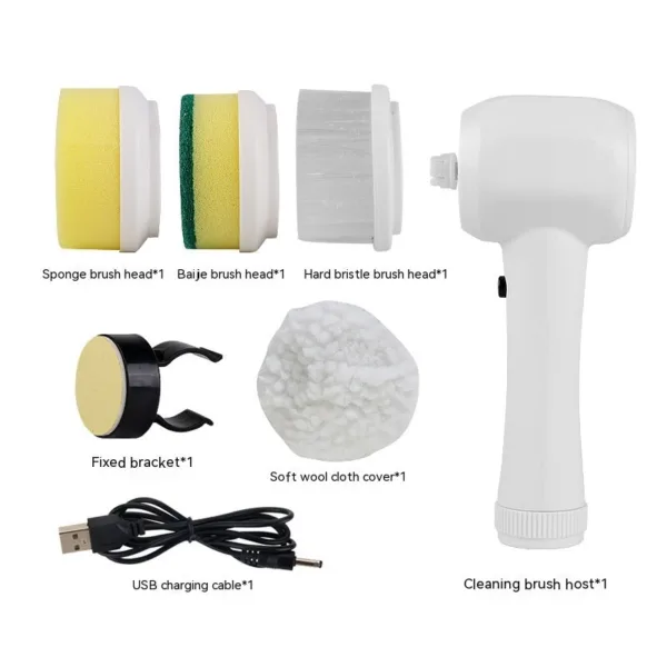 Electric Cleaning Brush 4 In 1 Spinning Scrubber Handheld Electric Cordless Cleaning Brush Portable - Image 11