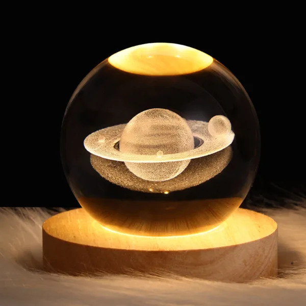 Luminous Starry Sky And Planets Moon Moon Crystal Ball Small Night Lamp Projection Ambience Light Creative Gift New Strange Gift - Image 9