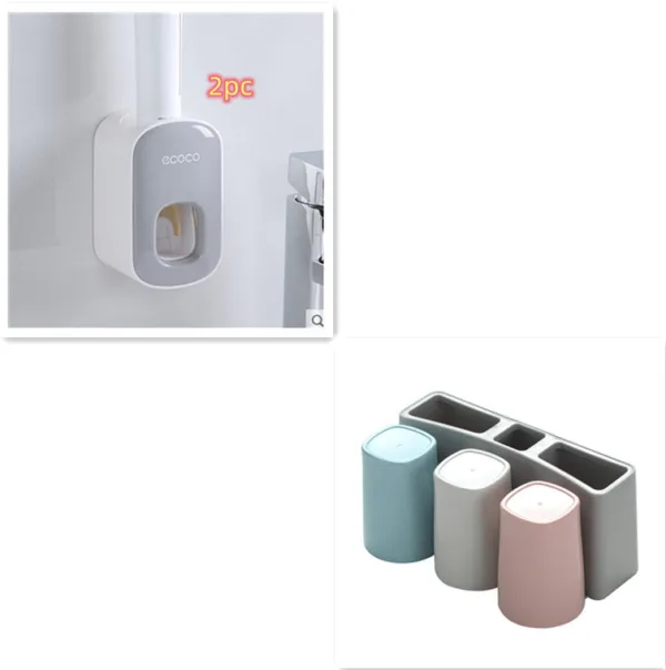 Wall Mounted Automatic Toothpaste Holder Bathroom Accessories Set Dispenser - Image 18