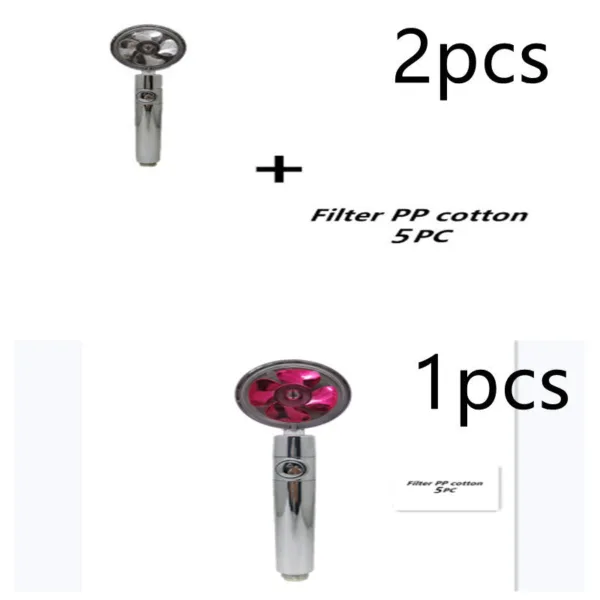 Propeller Driven Shower Head With Stop Button And Cotton Filter Turbocharged High Pressure Handheld Shower Nozzle - Image 75