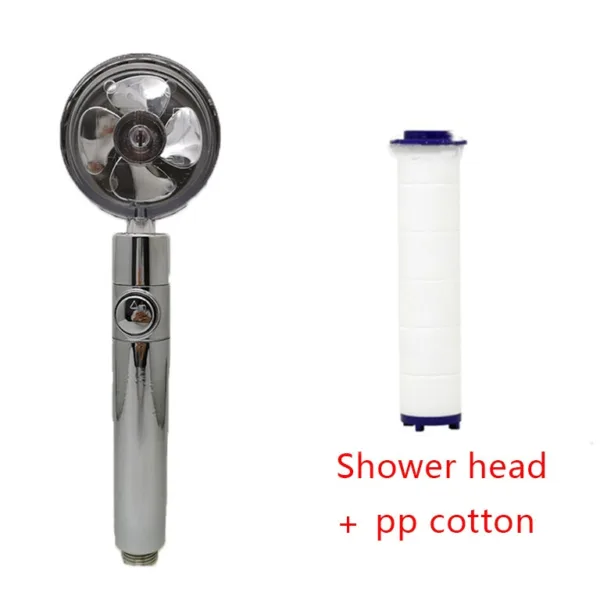 Shower Head Water Saving Flow 360 Degrees Rotating With Small Fan ABS Rain High Pressure Spray Nozzle Bathroom Accessories - Image 27