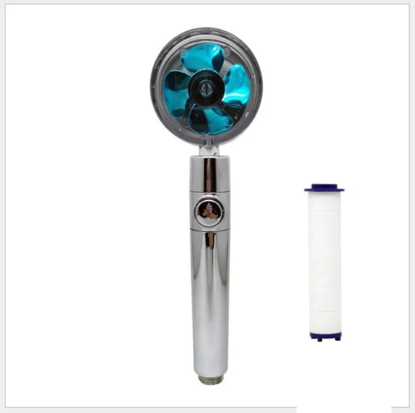 Propeller Driven Shower Head With Stop Button And Cotton Filter Turbocharged High Pressure Handheld Shower Nozzle - Image 28