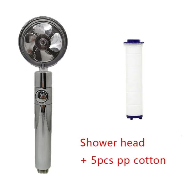 Shower Head Water Saving Flow 360 Degrees Rotating With Small Fan ABS Rain High Pressure Spray Nozzle Bathroom Accessories - Image 23