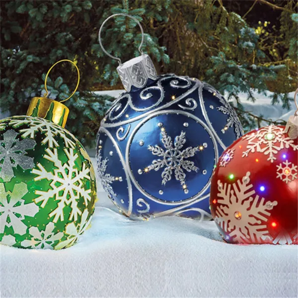 Christmas Ornament Ball Outdoor Pvc 60CM Inflatable Decorated Ball PVC Giant Big Large Balls Xmas Tree Decorations Toy Ball - Image 4