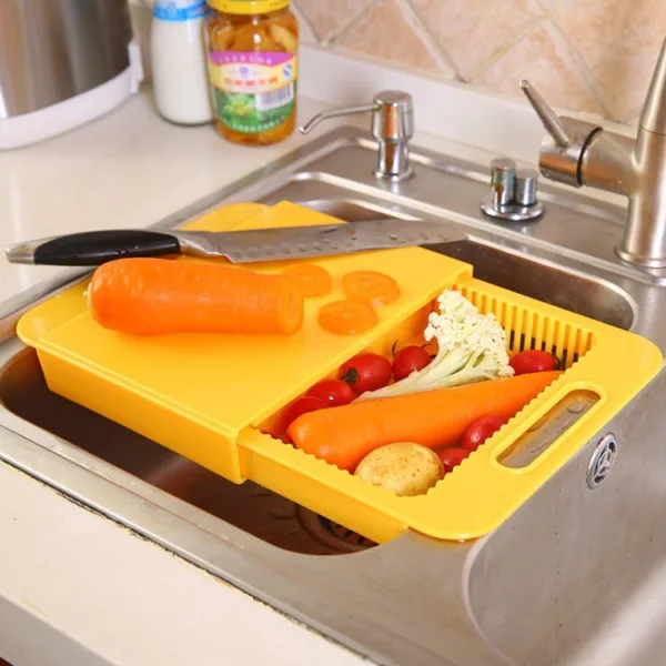 Multifunction Kitchen Chopping Blocks Sinks Drain Basket Cutting Board Vegetable Meat Tools Kitchen Accessories Chopping Board - Image 8