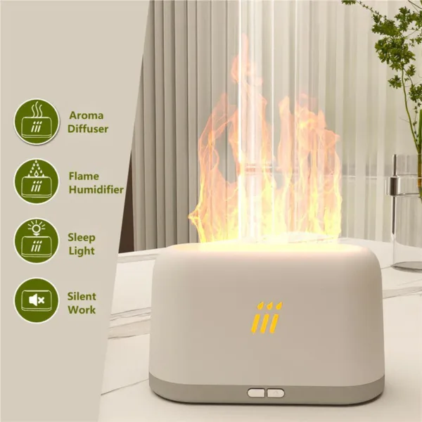 Flame Aroma Diffuser Air Humidifier Ultrasonic Cool Mist Maker Fogger Led Essential Oil Flame Lamp Difusor - Image 4