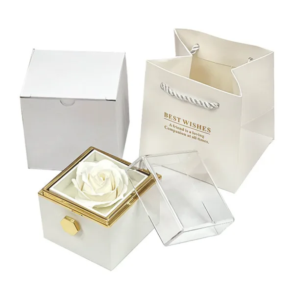 Rotating Soap Flower Rose Gift Box Creative Rotating Rose Jewelry Packaging Box Valentine's Day Gift For Women - Image 14